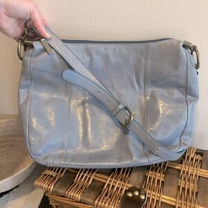 HOBO International Light Blue Leather Crossbody Bag
